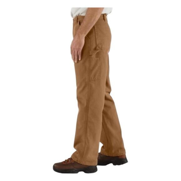 Carhartt Loose Fit High-Rise Washed Duck Work Dungaree Pants Carhartt Brown B11 - Picture 3 of 8